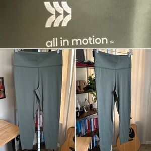 All In Motion Leggings Womens L Active Green High-Rise